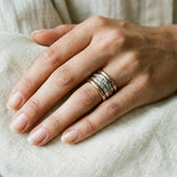 Vintage Aukso Storio Žiedas Sluoksniais