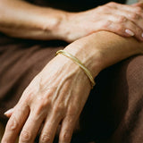 Elegantiška kristalų apyrankė su dviem aukso eilėmis