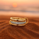 Sidsel | Auksinis žiedas su cirkoniu